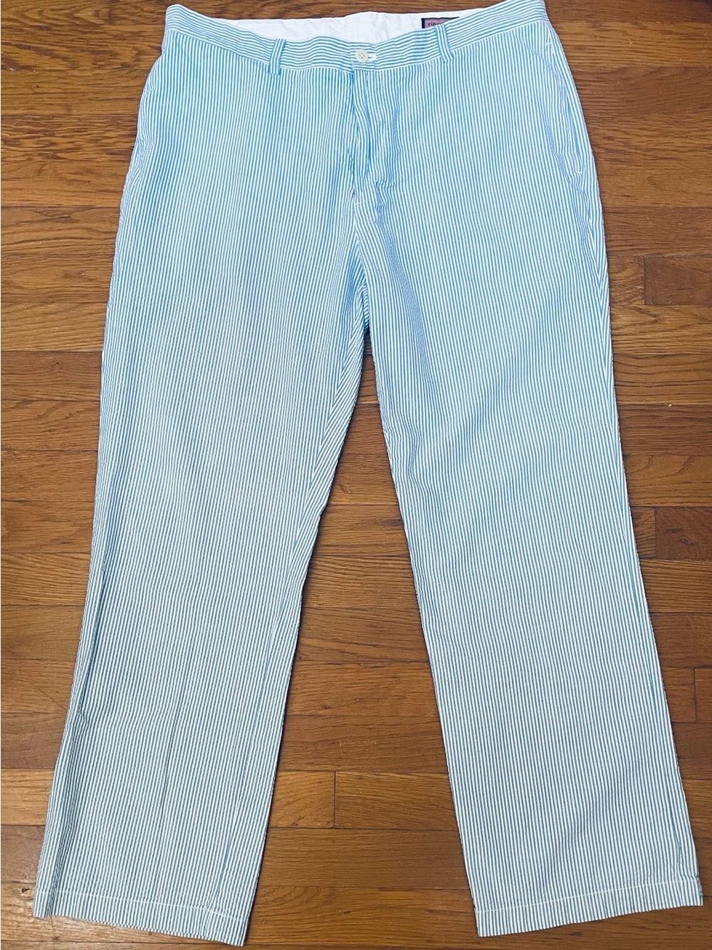 Vineyard Vines Blue and White Striped Seersucker Club Pants 36 x 30